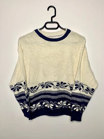 Pull maille knit Picket and post 90’s motif floral bohème ethnic
