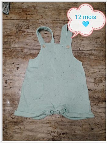 Jolie salopette short a bretelles vintage garçon été 12 mois