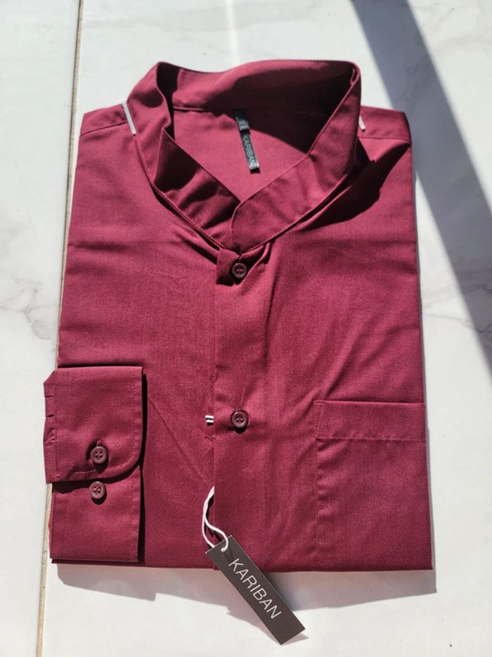 Chemise homme manches longue bordeaux Kariban – Taille XL – Neuve emballée