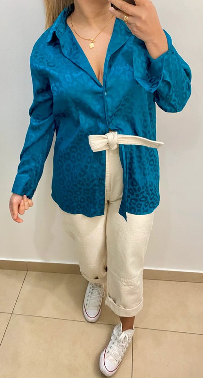 Jolie Chemise Satinée Imprimée Taille 38 - photo numéro 4