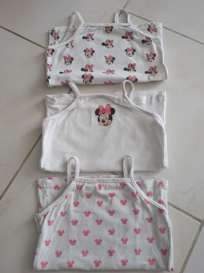 Lot 3 maillots de corps Disney Minnie 3 ans
