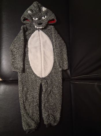 Pyjama / Combinaison Loup Gris à Capuche - 98 cm - In Extenso