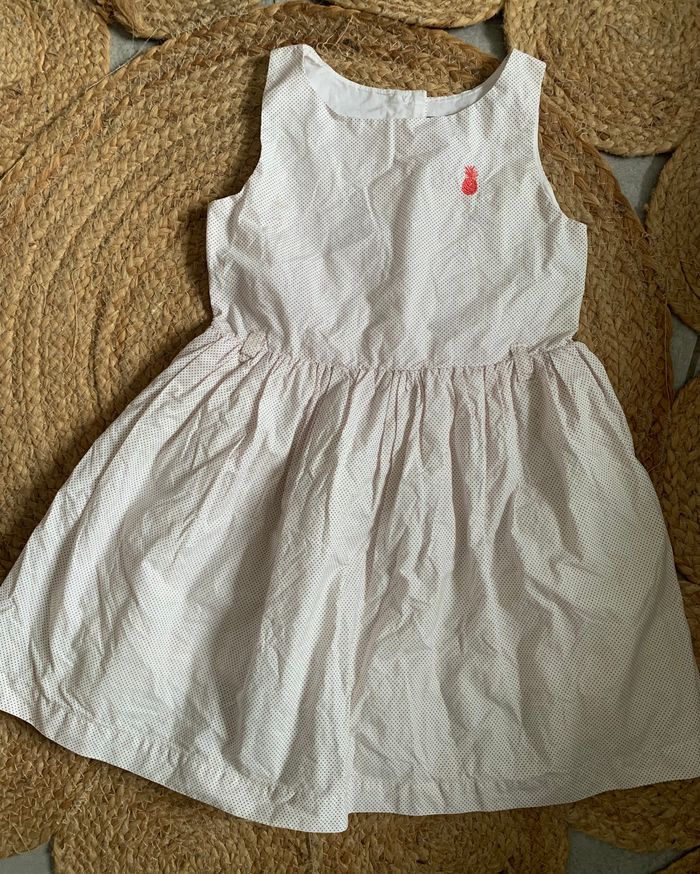 Jolie robe blanche à pois Sergent Major 5 ans