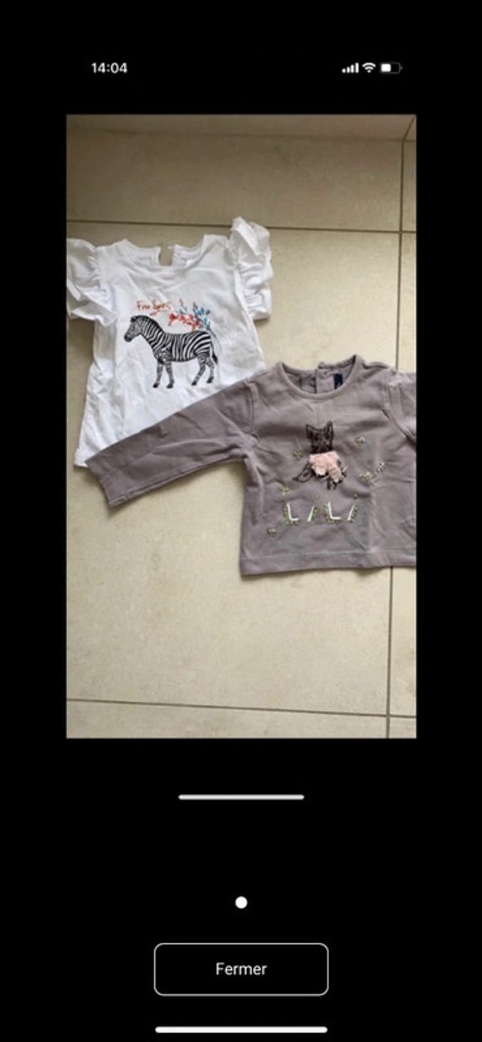 2 tee-shirts 6 mois