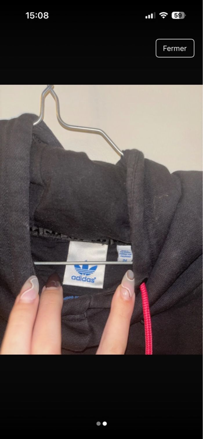 Pull noir et rose adidas - photo numéro 2