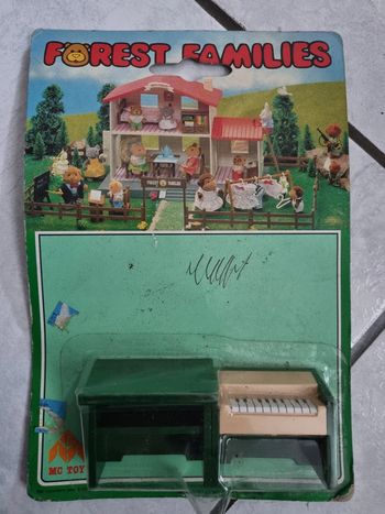 Forest families Vintage Sylvanian rare piano et bureau sous blister desk mc toys
