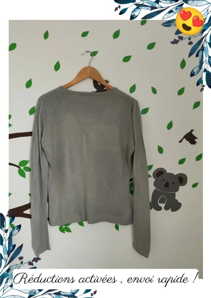 Pull gris Gémo femme M - photo numéro 3