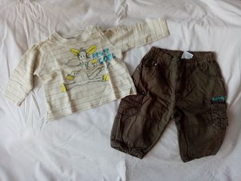 Ensemble t-shirt manches longues et pantalon 9 mois