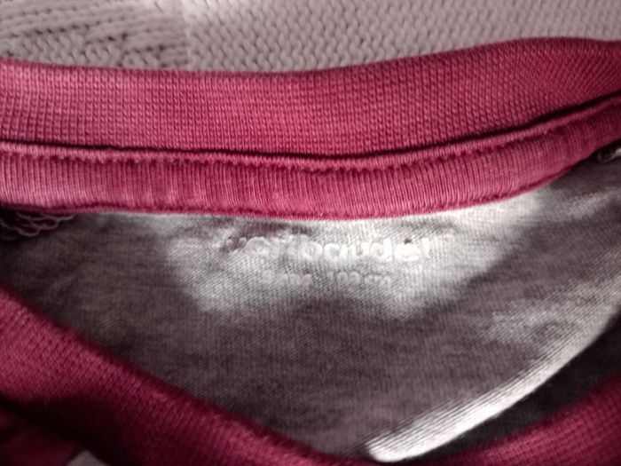 Tee-shirt manches longues gris bordeaux garçon 5 ans Vertbaudet - photo numéro 3