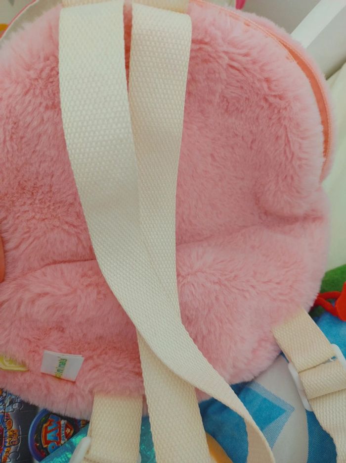 Sac à dos peluche tête de chat rose - photo numéro 2