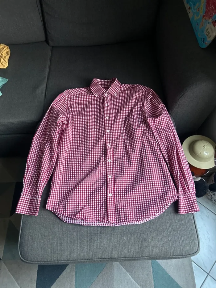 Chemises à carreaux homme, café coton taille L