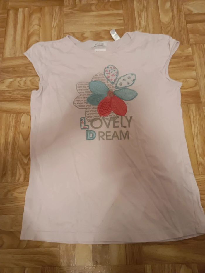 T-shirt manches courtes fille taille 12 ans Okaïdi en bon état - photo numéro 2