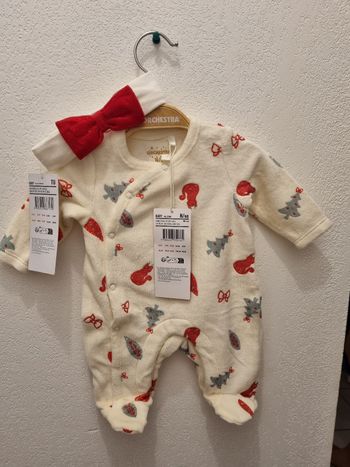 Pyjama de Noël naissance avec un bandeau