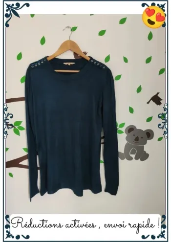 Jolie pull bleu/vert