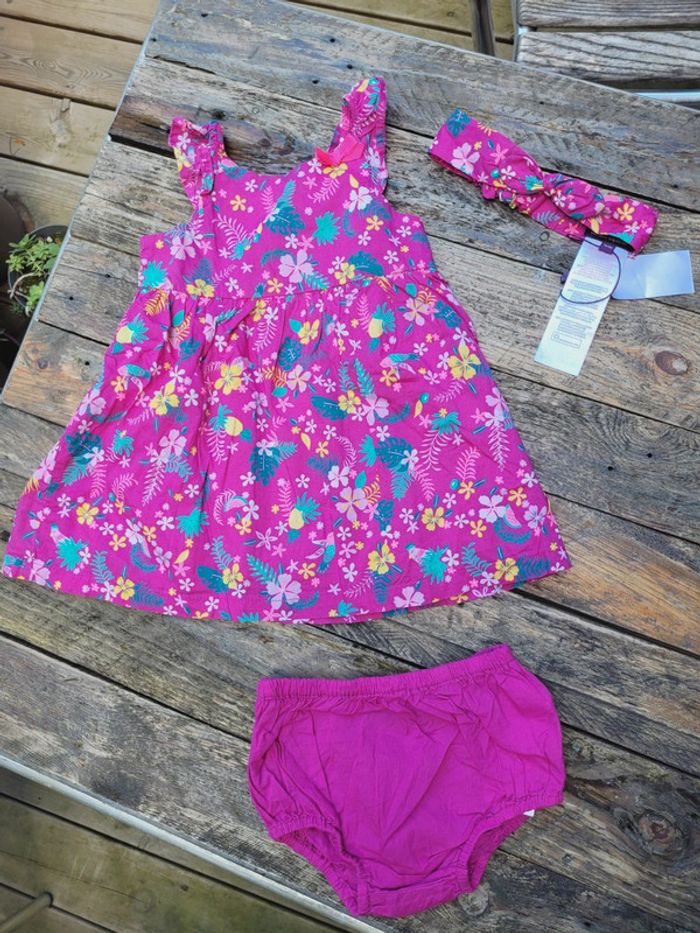 Magnifique ensemble 4 pièces Sergent Major, robe+ culotte+ tee-shirt+ bandeau, 12 mois (1ans) - photo numéro 5