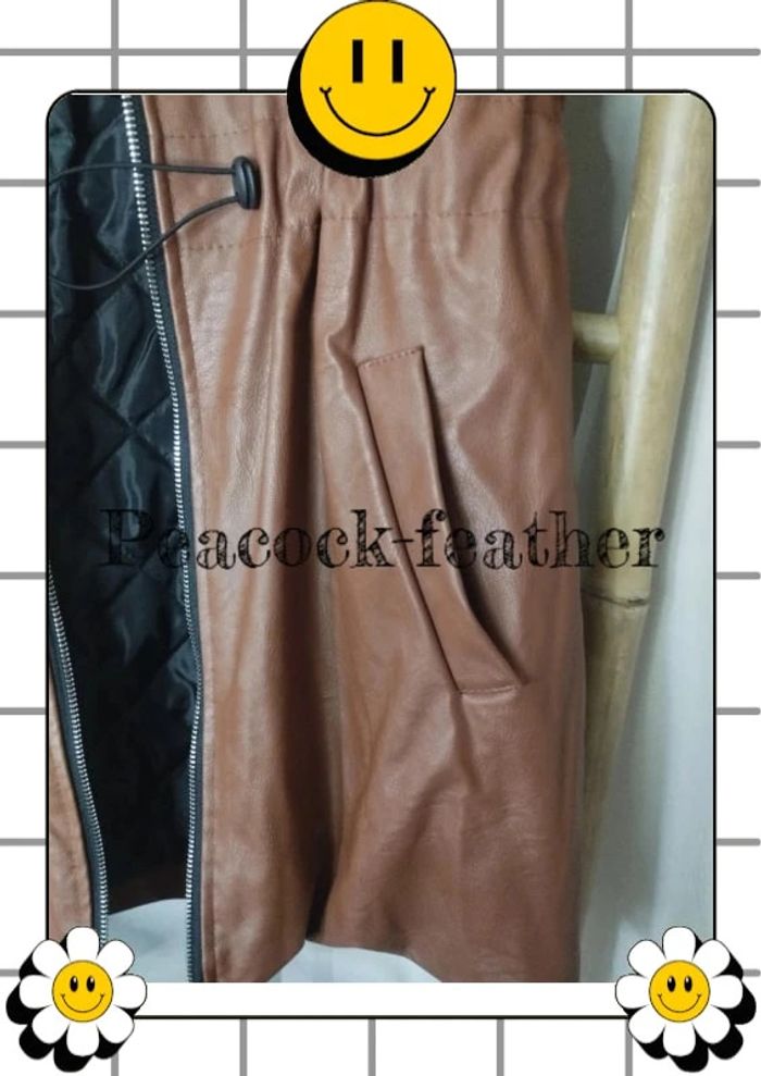 Blouson sans manches simili marron TU - photo numéro 7