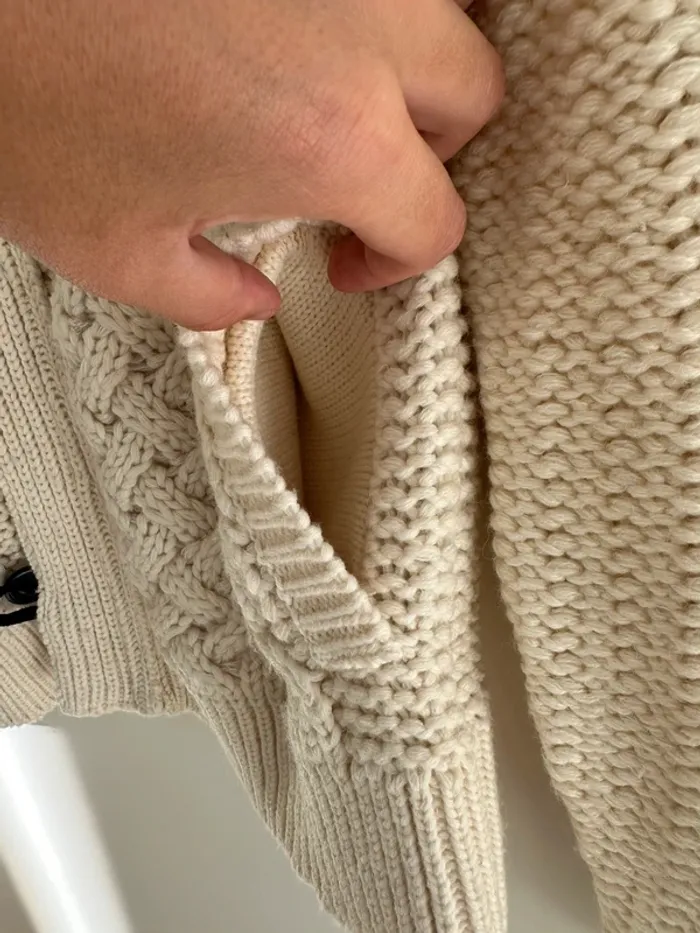 Cardigan torsadé beige taille M – Style cosy et élégant - photo numéro 4