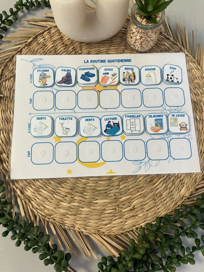 Fiche Montessori, la routine quotidienne