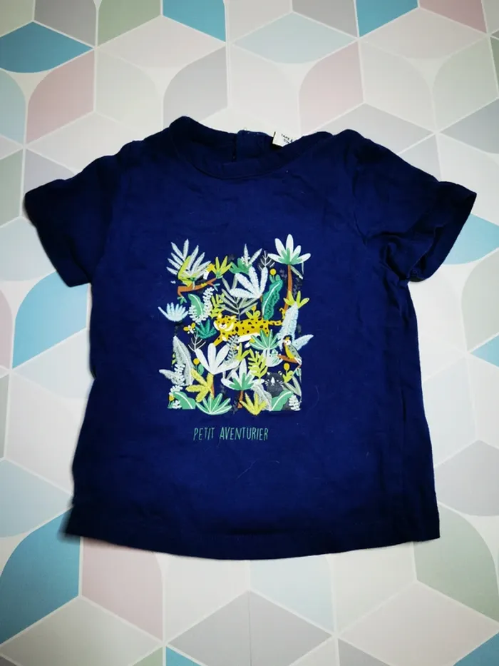 D4589 - tee-shirt garçon 12 mois - photo numéro 2