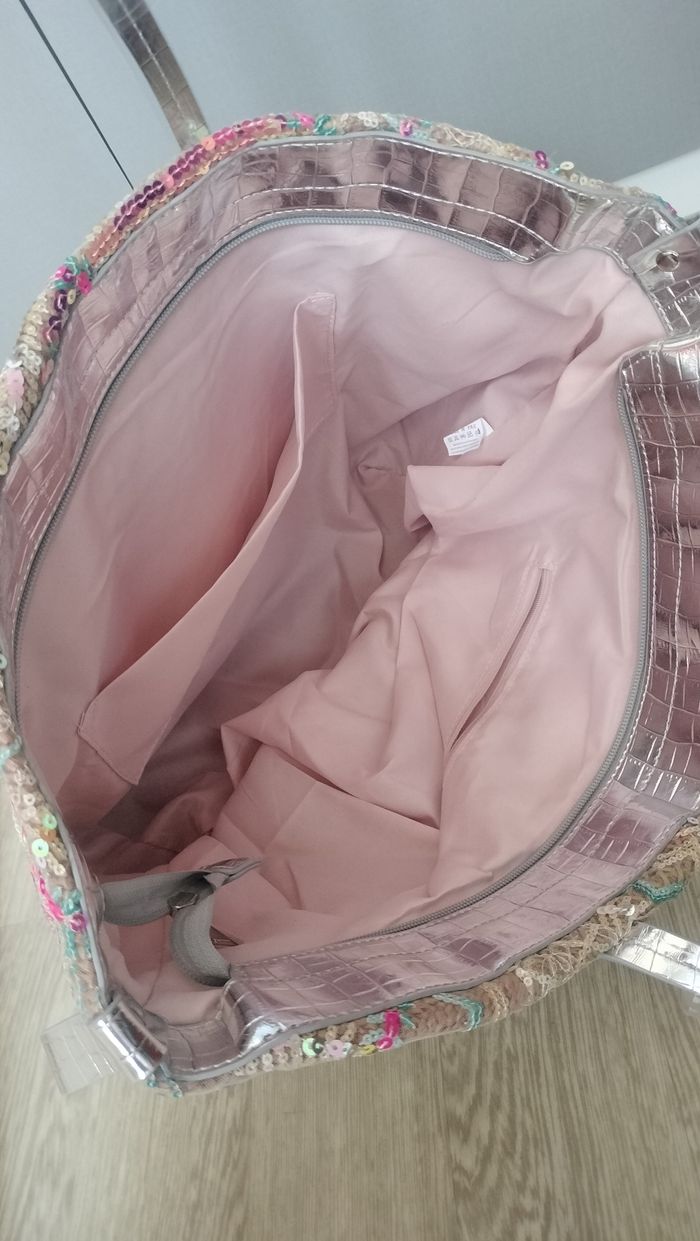 Sac à main neuf en rafia sequins - photo numéro 5