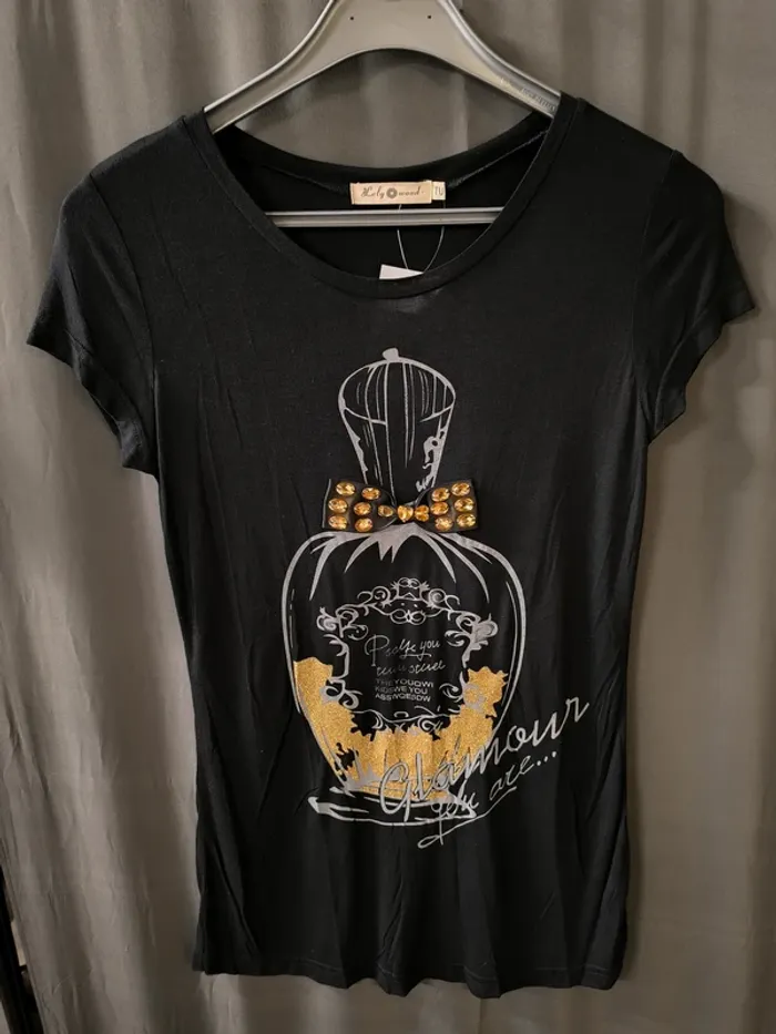 244199 Tee-shirt Noir femme TU