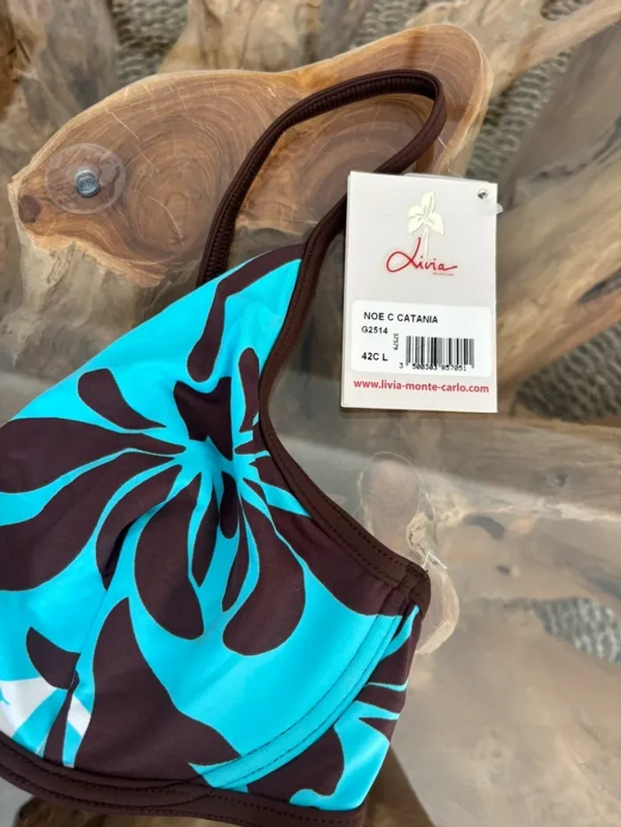 Maillot de bain 2 pièces Livia bleu marron - photo numéro 4