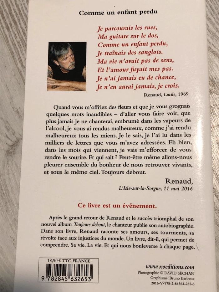 Livre « Comme un enfant perdu » Renaud Séchan - photo numéro 4