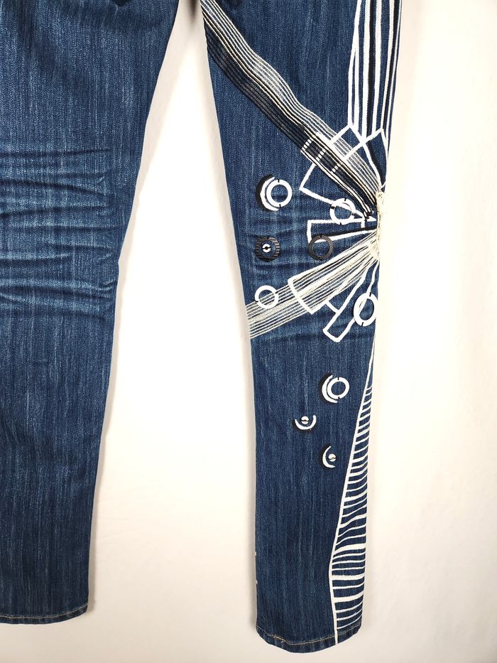 Jeans Femme Save The Queen Taille L FR39/40 W30 - Denim Brodé Motifs Graphiques Fantaisie - photo numéro 7