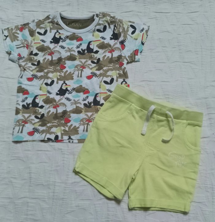 Losan ensemble short t shirt toucan 18 mois