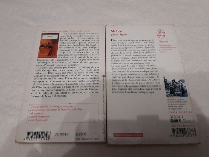Lot 2 livres de poche Dom Juan de Molière/Trois contes de Flaubert - photo numéro 2