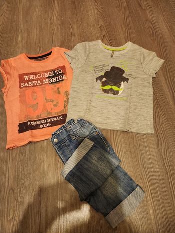 Ensemble bermuda en jean + 2 t-shirts Orchestra