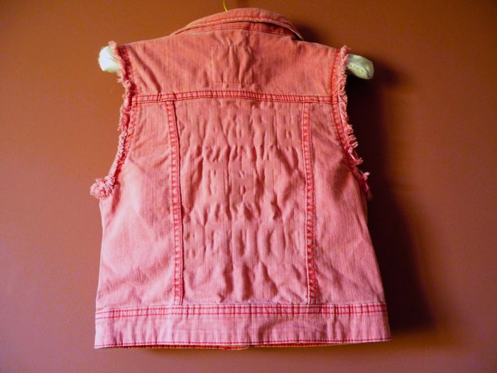 Veste jean Fille Kookaï sans manches 12 ans TBE rose - photo numéro 4