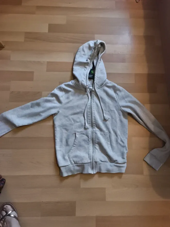 Sweat a zip h&m taille XS gris clair