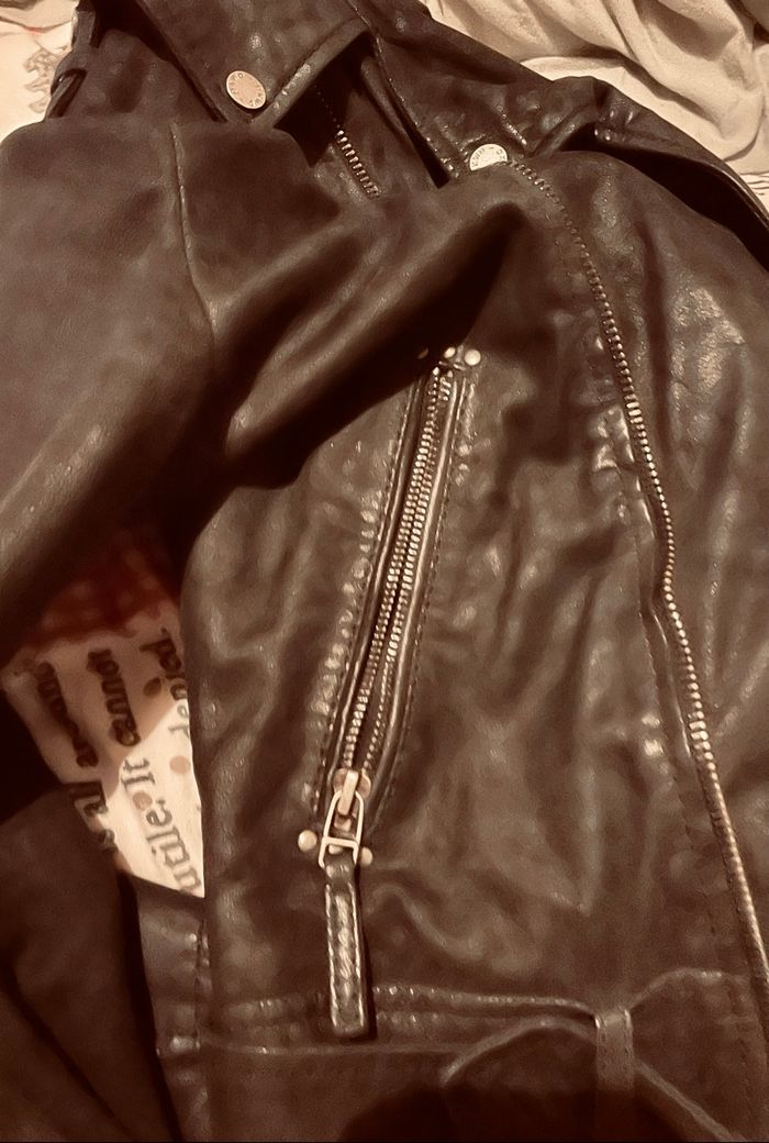 Perfecto cuir noir 42/44 original clouté - photo numéro 7