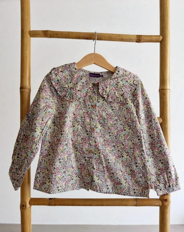 Jolie blouse chemisier fleurie Liberty Col Claudine Sergent Major 6 ans neuve