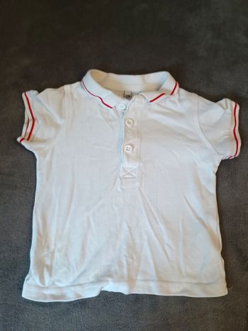 Polo blanc  à lisière rouge
