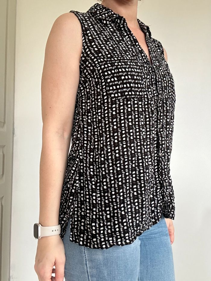 Chemise sans manches noire et blanche – Taille 36/38 – Très bon état - photo numéro 7
