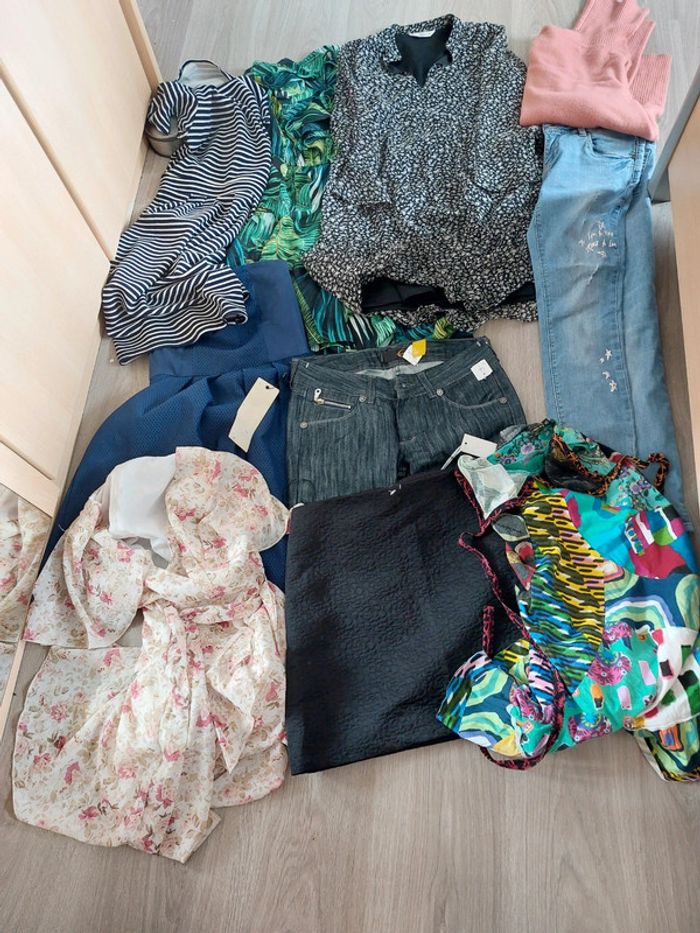Lot xs/s robe jupe short pull jeans