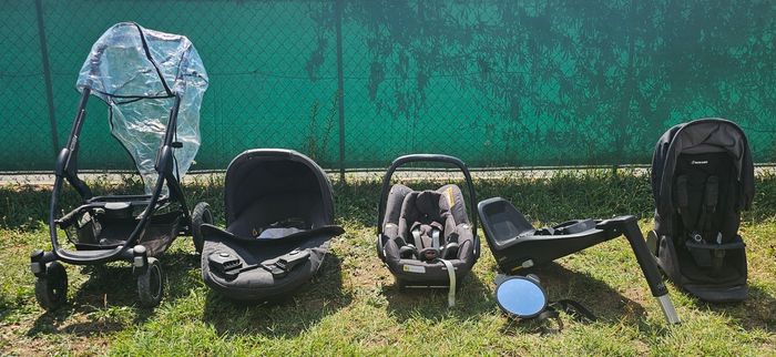 Poussette trio stella + amber +pebble plus + base 2wayfix