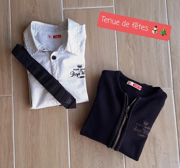 Ensemble gilet chemise et cravate DPAM