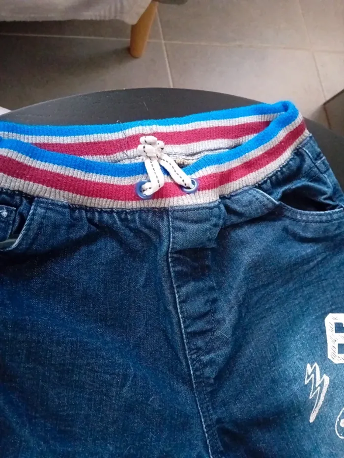 Jean Reglabe Bleu Matière Jogging Taille 14 ans - photo numéro 4