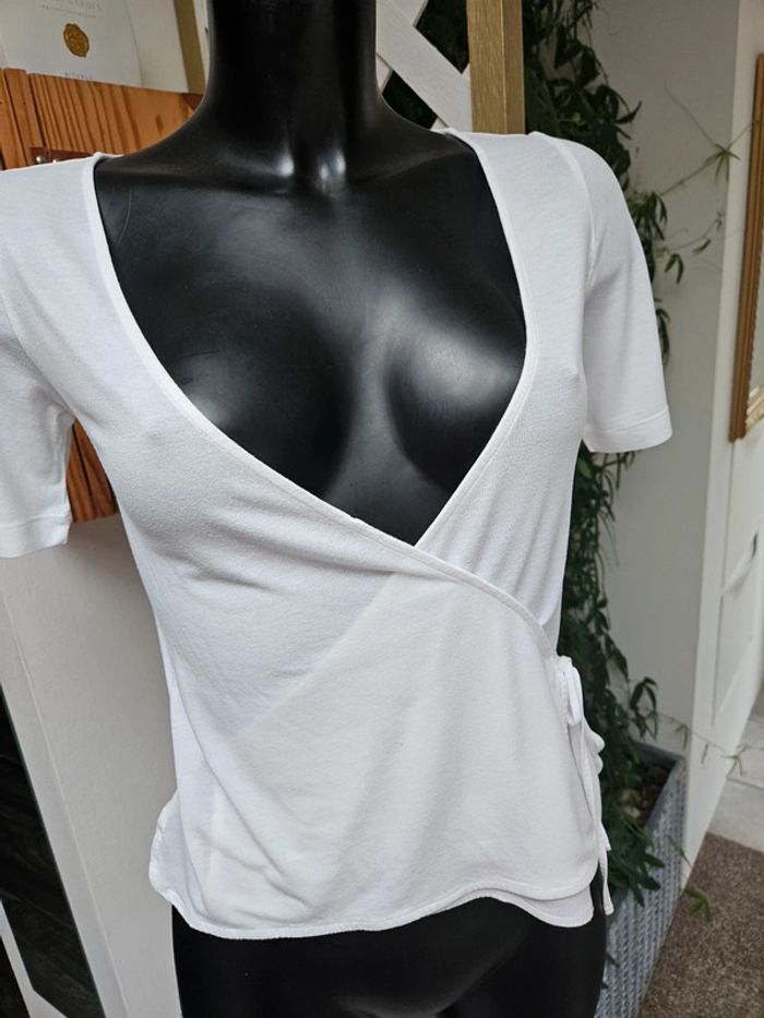 In Wear blouse blanche croisée taille XS