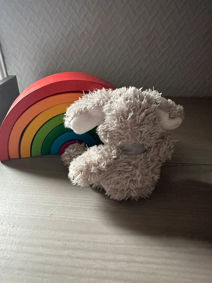 Peluche petit chien gris coquin la langue en coin. - photo numéro 2