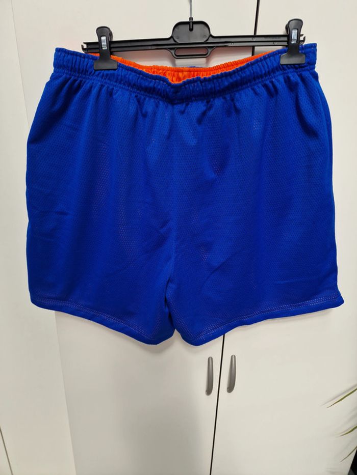 Short Basketball Bleu Orange Réversible Extra Grand - photo numéro 3
