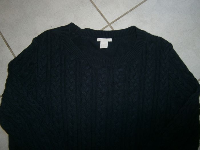 Pull ML torsadé marine H&M Taille 38/M - photo numéro 3