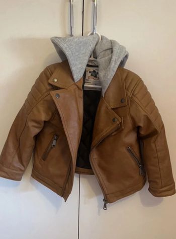 Veste en simili cuir camel 4 ans