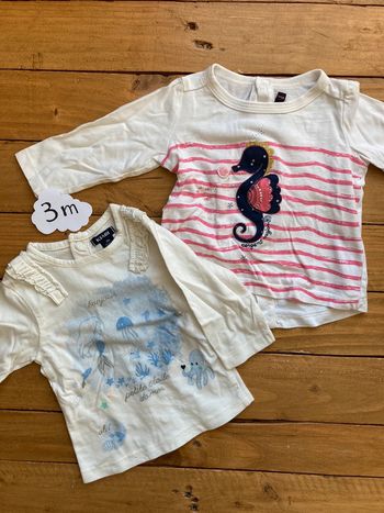 2 jolis petits hauts manches longues