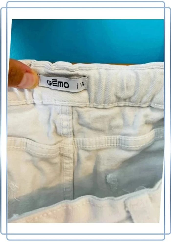 Beau short en jean blanc tendance 14 ans gémo - photo numéro 2