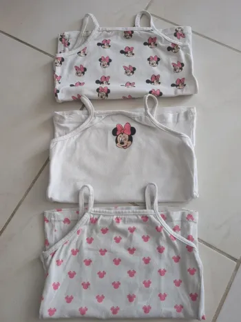 Lot 3 maillots de corps Disney Minnie 3 ans