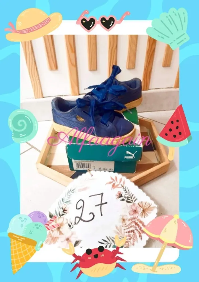 Baskets Puma satinées bleues 27